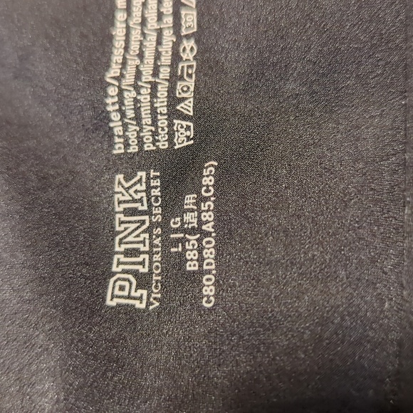 Black Victoria's secret PINK bralette bra size large - Picture 4 of 5